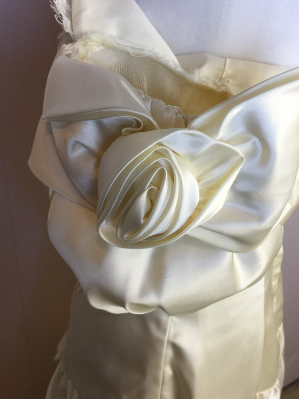 Vtg 1980s Bridal Originals Wedding Dress Size 10 Womans Cream Off the Shoulder - Picture 9 of 15